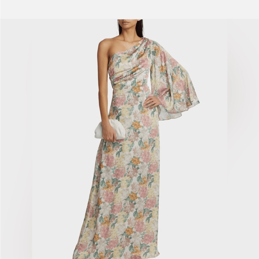 Sachin + Babi One-Shoulder Floral Dress in Pink and Orange NWT